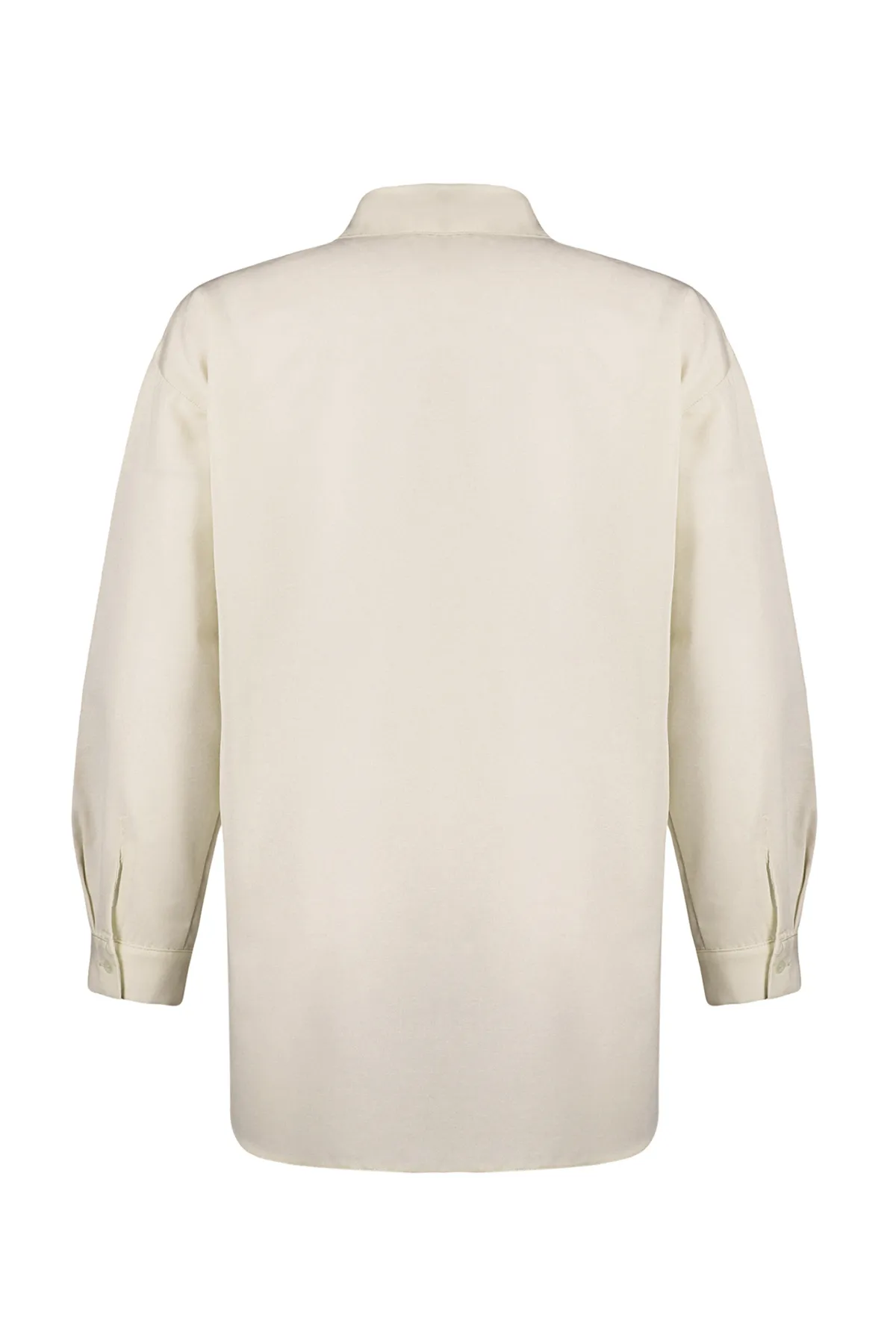 Trendyol Modest  Gewebtes Hemd aus Baumwolle mit Steinperlendetail TCTSS24TG00032