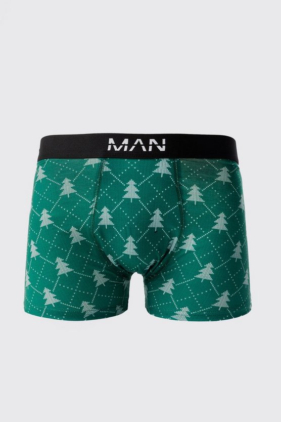 Boxershorts mit Weihnachtsbaum-Print