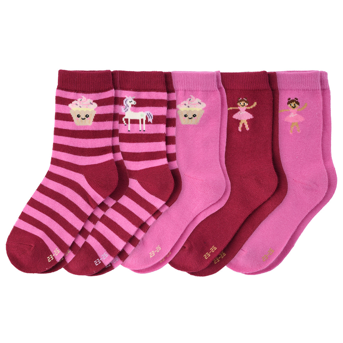 5 Paar Mädchen Socken mit Bio-Baumwolle