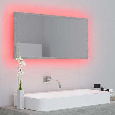 vidaXL Badezimmerspiegelschrank LED-Badspiegel Betongrau 90x8,5x37 cm Acryl (1-St)