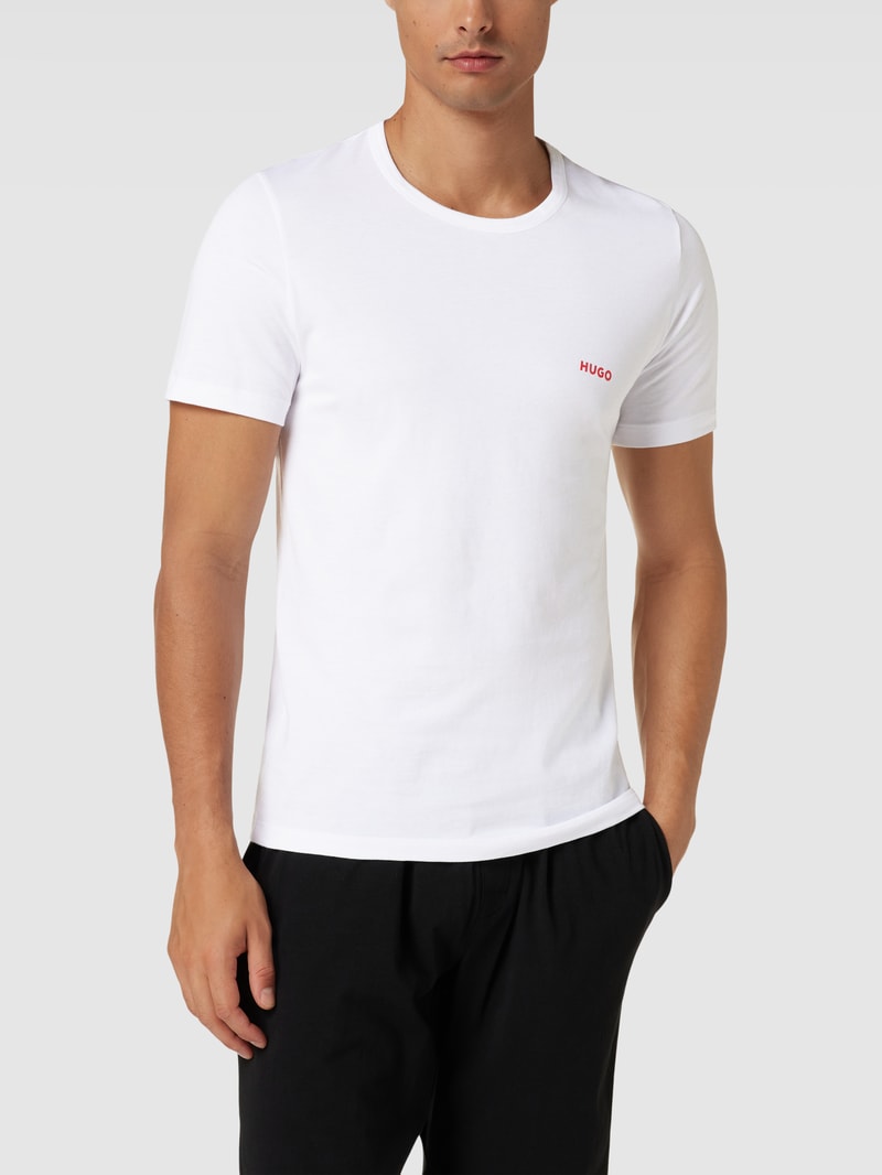 T-Shirt mit Logo-Print im 3er-Pack in weiß