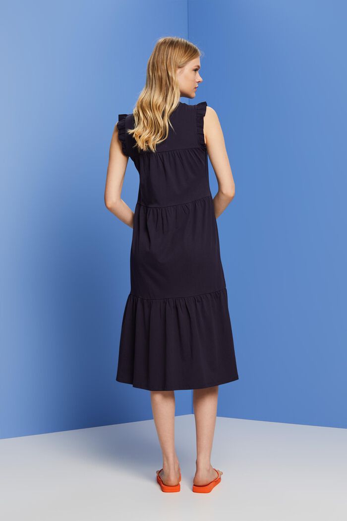 Gemustertes Jersey-Midikleid, 100 % Baumwolle