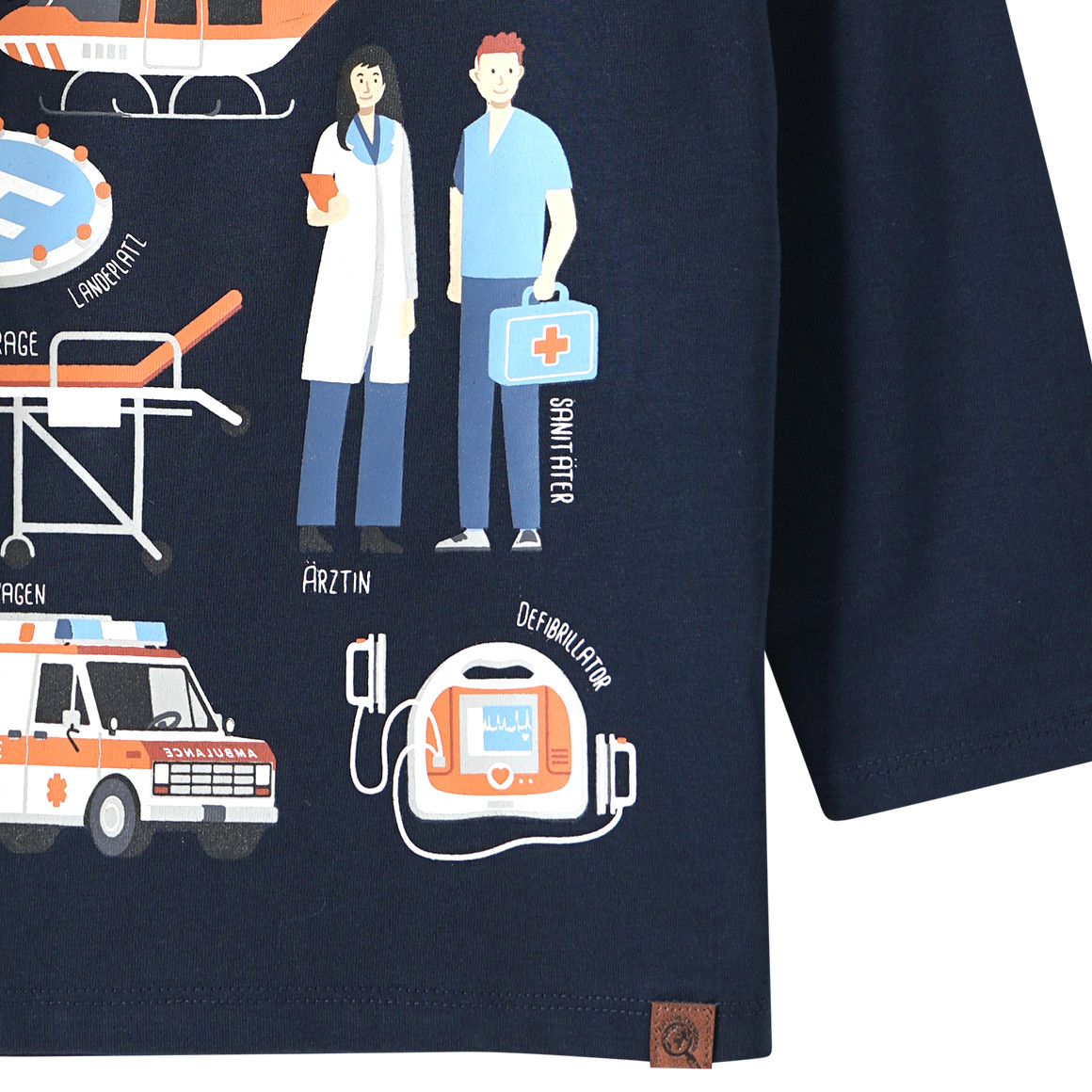 Kinder Langarmshirt mit Notruf-Motiv