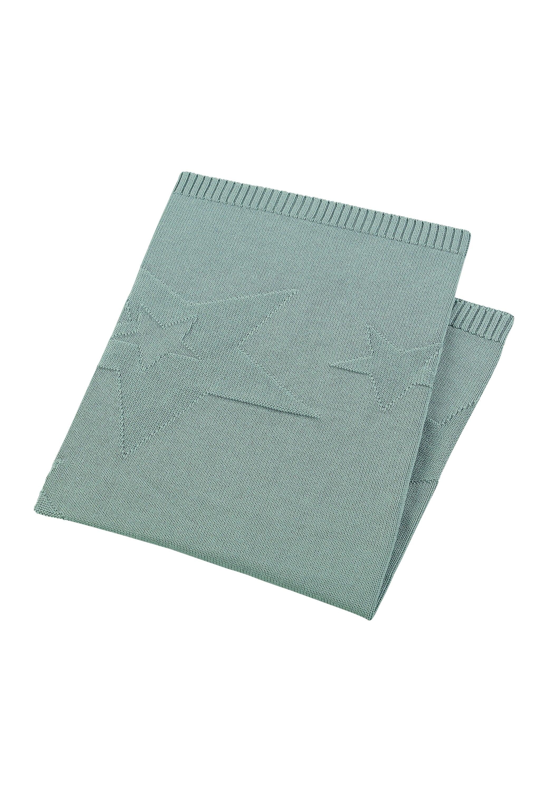 Strick-Schmusedecke mit eingestrickten Sternen