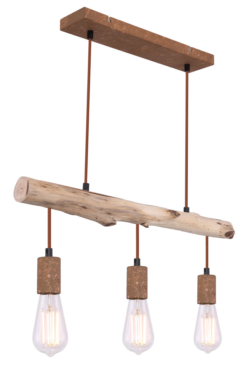 Globo Lighting - JAKOB - Hängeleuchte Metall rostfarben, 3x E27