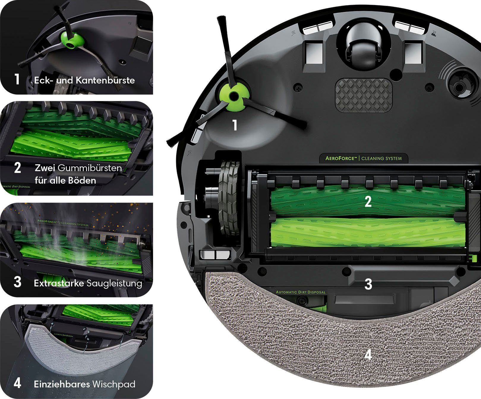 iRobot Saugroboter Roomba Combo j7+ (c755840) mit autom. Absaugstation, Saug- und Wischroboter