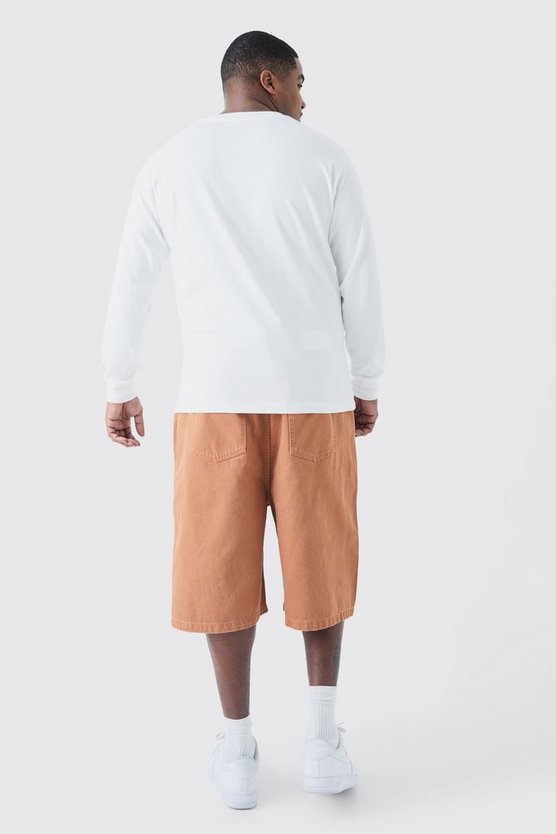 Plus überfärbte Jeansshorts