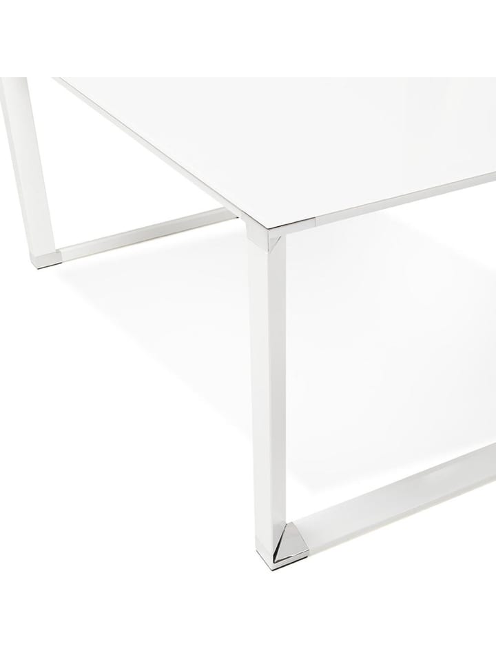 KADIMA DESIGN Schreibtisch Glas 160x80 cm funktional Chromdetails, Computertisch in Weiß günstig kaufen