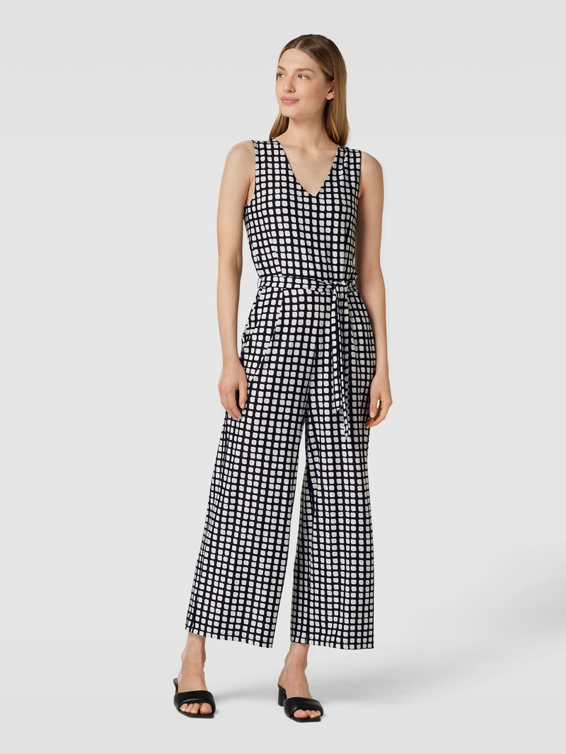 Jumpsuit mit Allover-Muster in schwarz