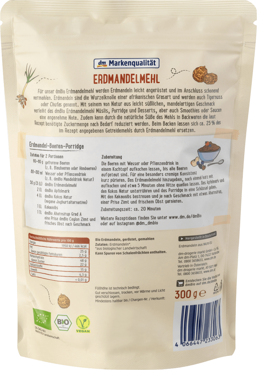 Erdmandelmehl, glutenfrei, 300 g