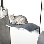 PawHut Katzenbett Katzenliege Katzen Wandliege Katzenregal Wandmontage Plüsch MDF Grau Weiß 53 x 28 x 12 cm