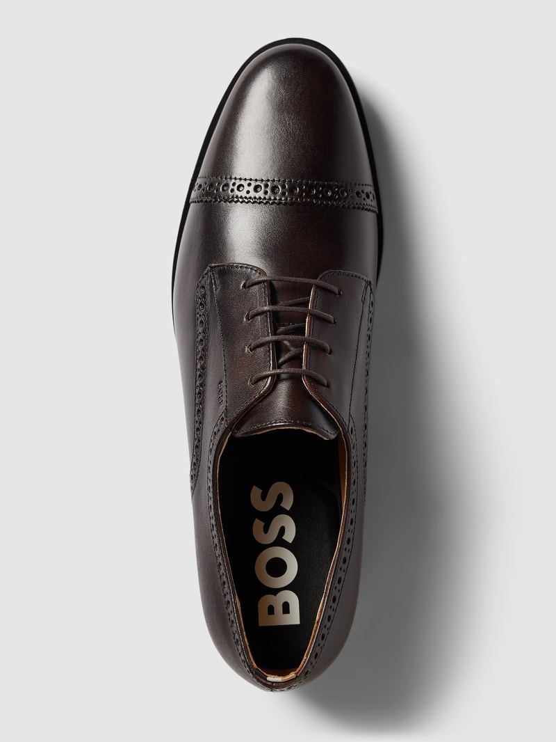 Derby-Schuhe aus Leder Modell 'Colby' in dunkelbraun