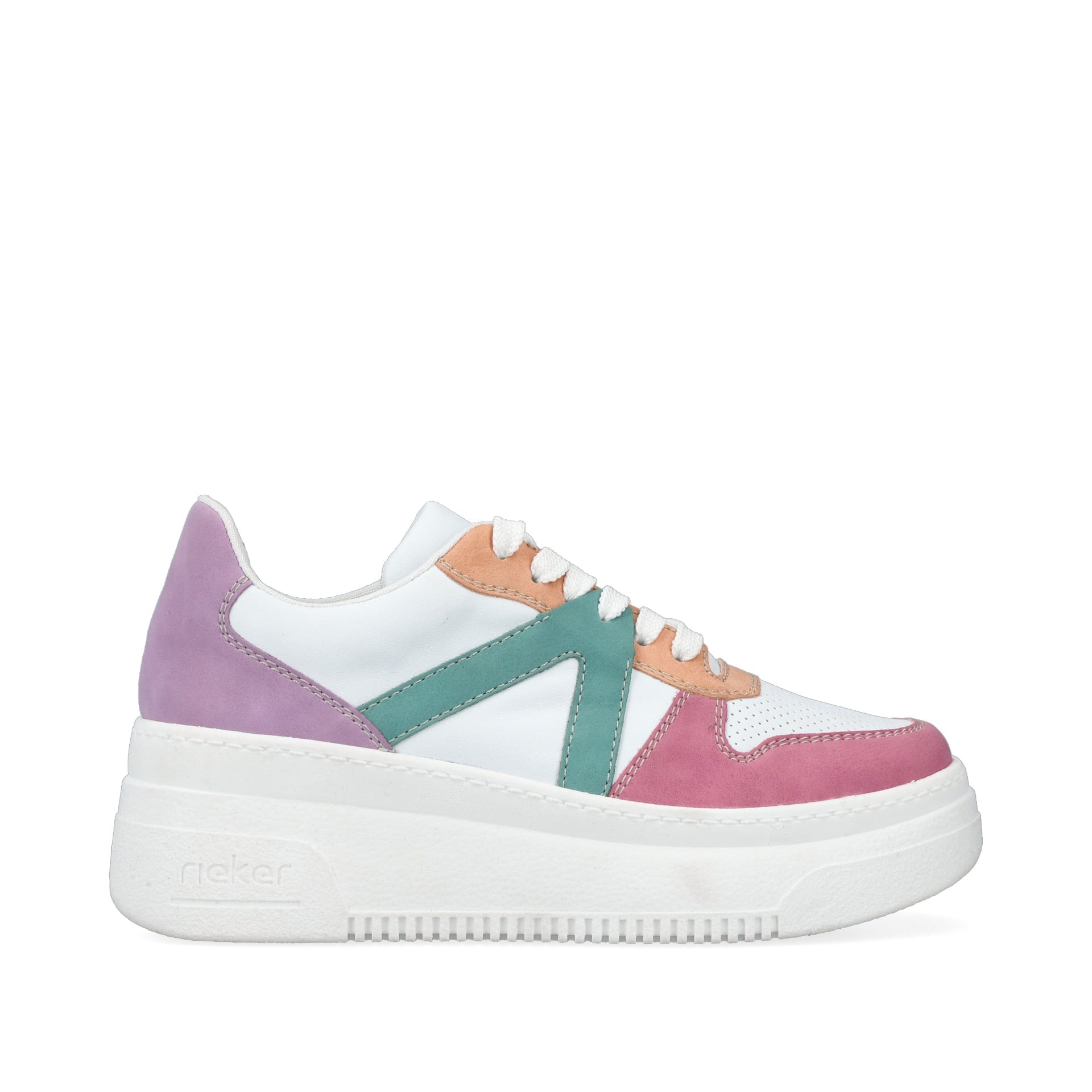 Rieker Damen Sneaker Low eisweiss-mehrfarbig