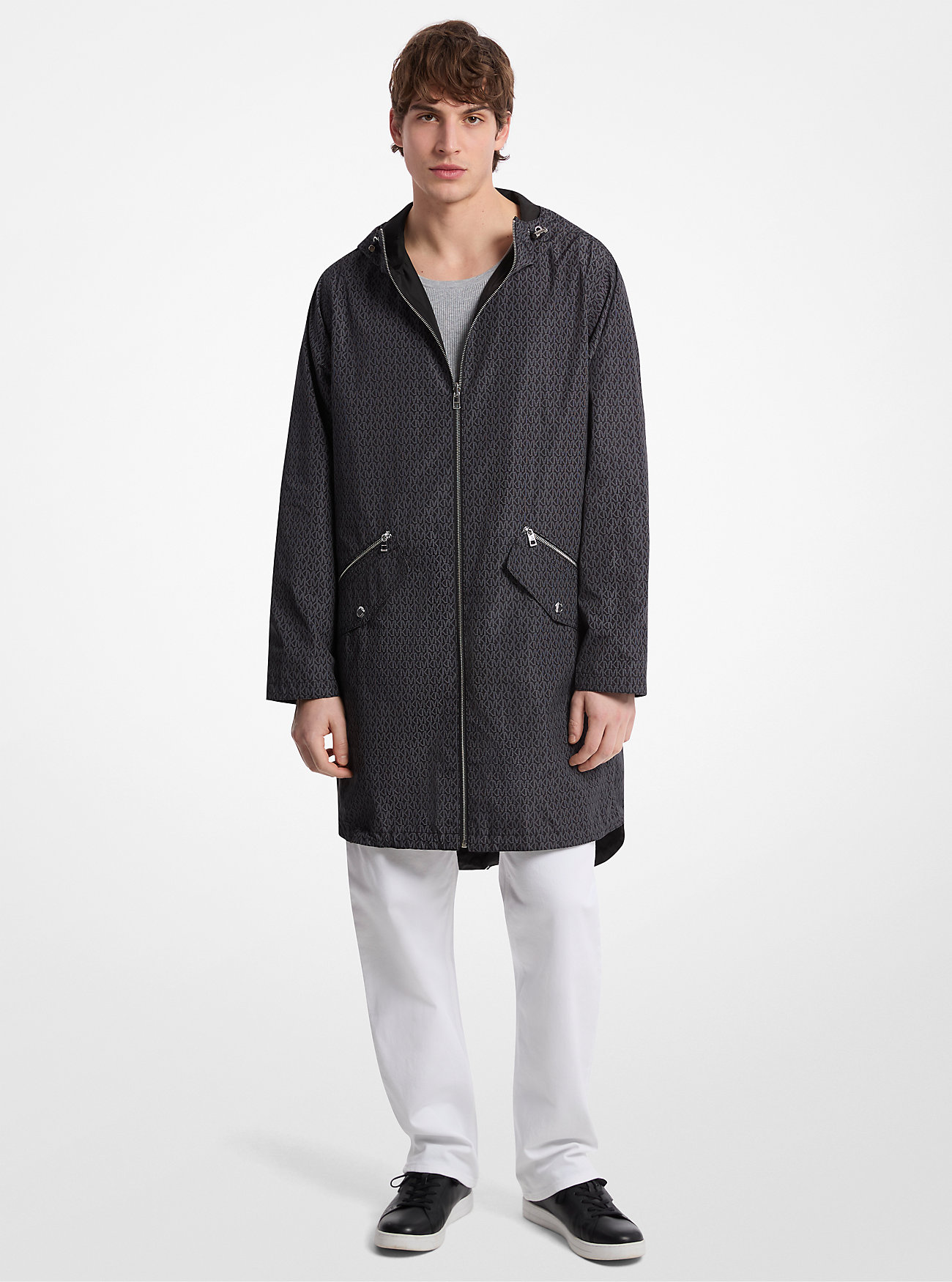 Signature Logo Reversible Anorak - CONCRETE