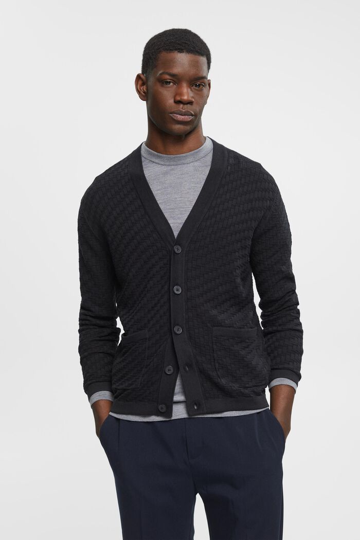 Cardigan aus Struktur-Strick