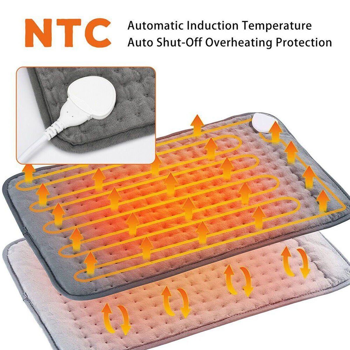 meeteu Heizkissen 40*75cm Heizkissen Wärme mit Abschaltautomatik, Elektrisch Pad Heizmatte, Heizdecke, Elektrische Wärmekissen
