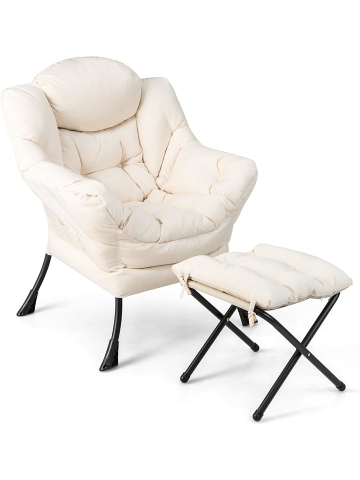 COSTWAY Relaxsessel mit Hocker in Beige günstig kaufen onesize