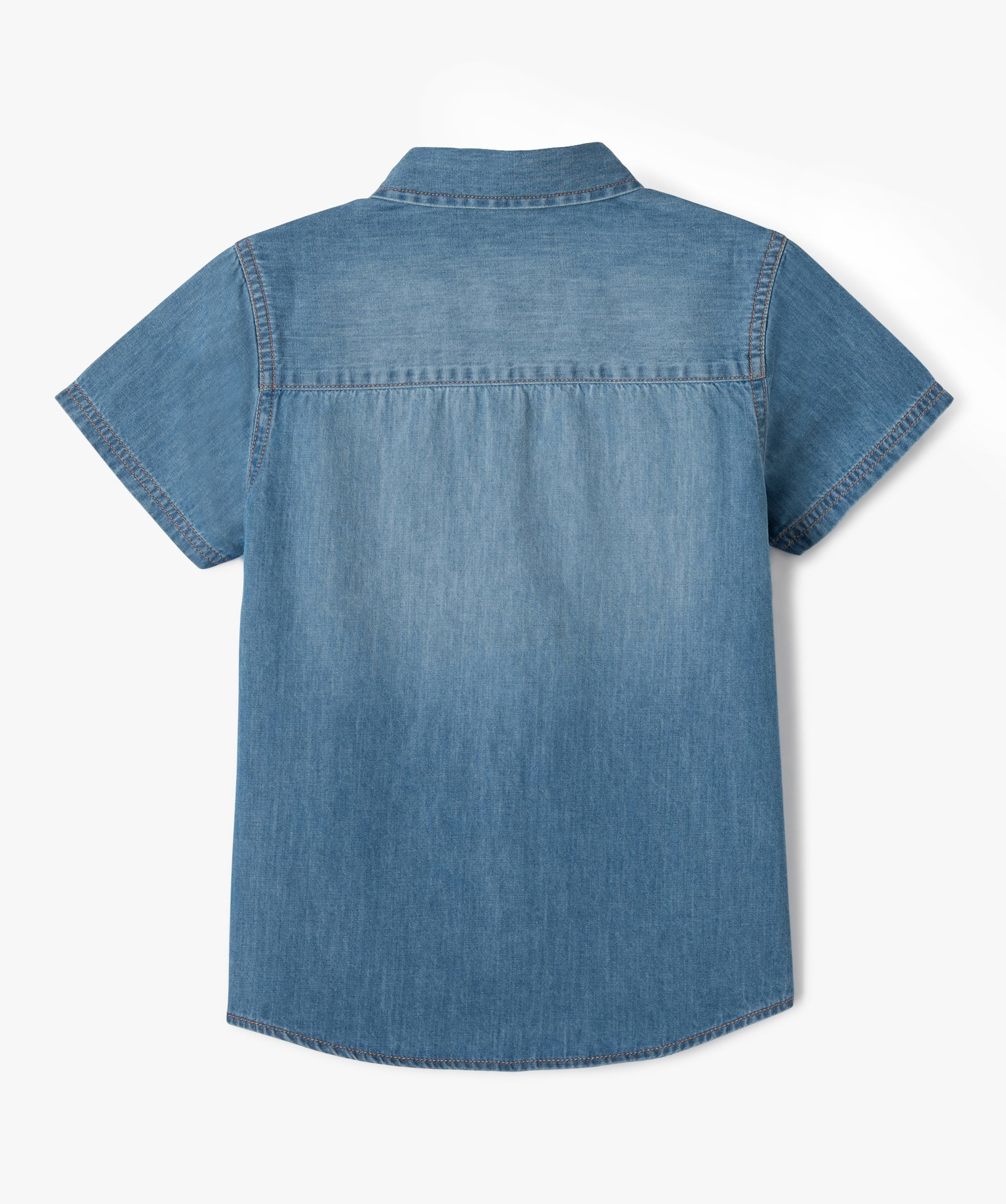 Chemise Garçon à manches courtes aspect denim stone | GEMO