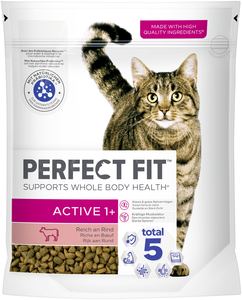 PERFECT FIT Trockenfutter PERFECT FIT Active 1+ mit Rind 6x750 g