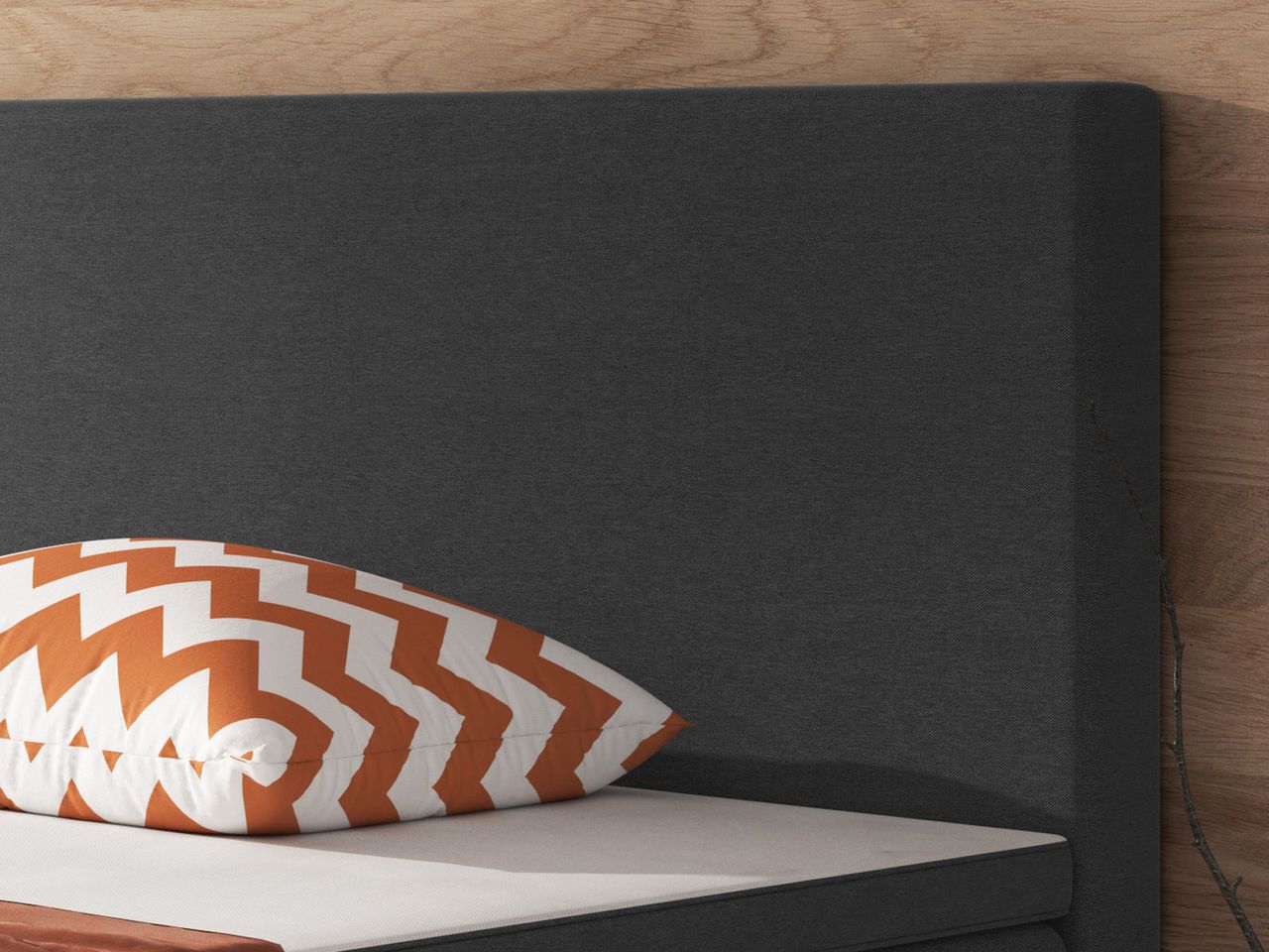 IHG Boxspringbett Berlin 180x200 cm Webstoff Anthrazit
