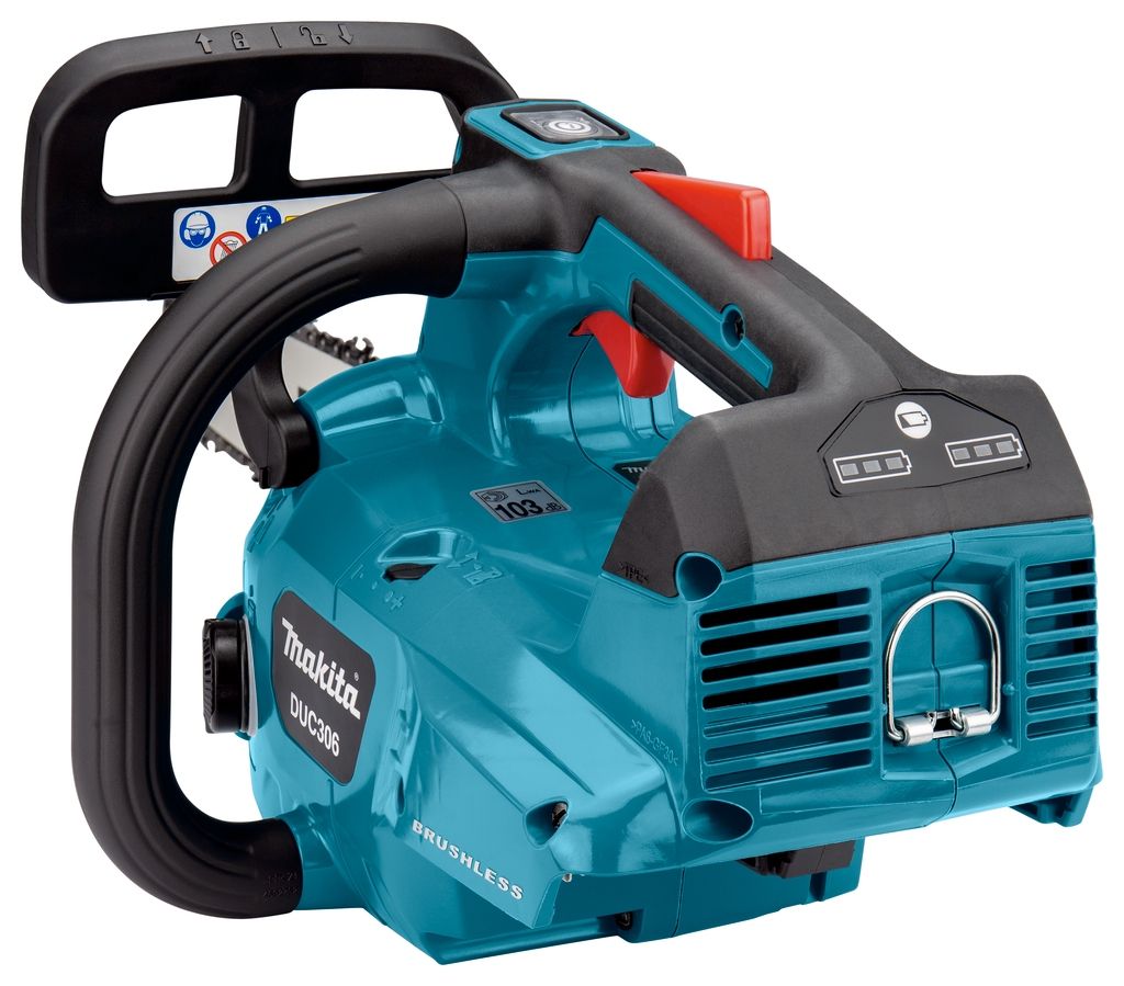 Makita DUC306Z001 2 x 18 voltų grandininis pjūklas su viršutine rankena, 30 cm, be akumuliatorių ir įkroviklio