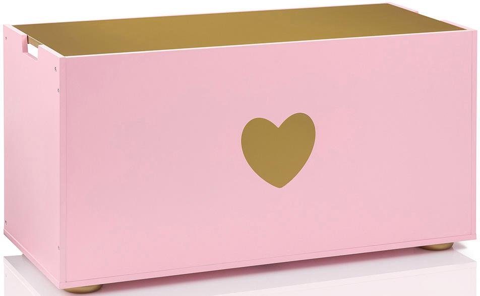 MUSTERKIND® Truhe Tilia, rosé/gold, mit Kreidetafel