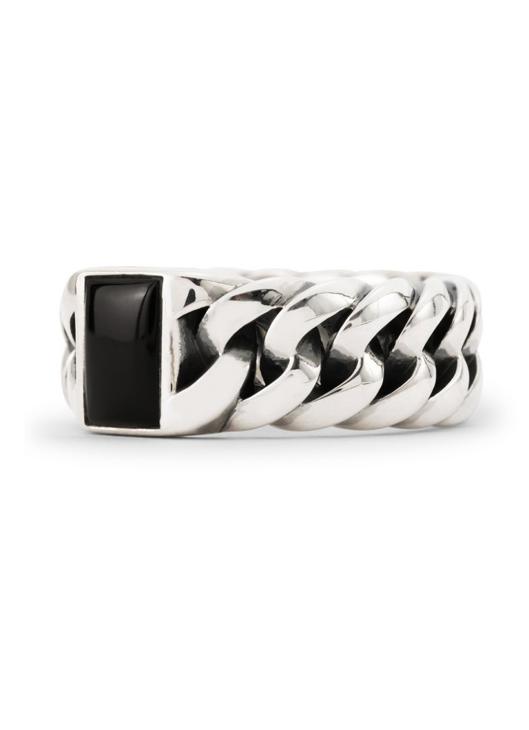 Buddha to Buddha  Chain Stone ring van zilver met onyx