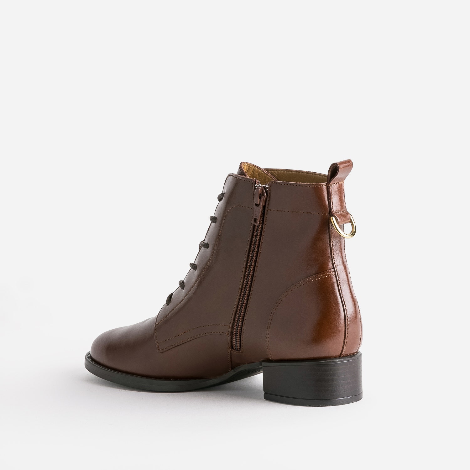 Bottine à lacet ERAM FLEX cognac en cuir