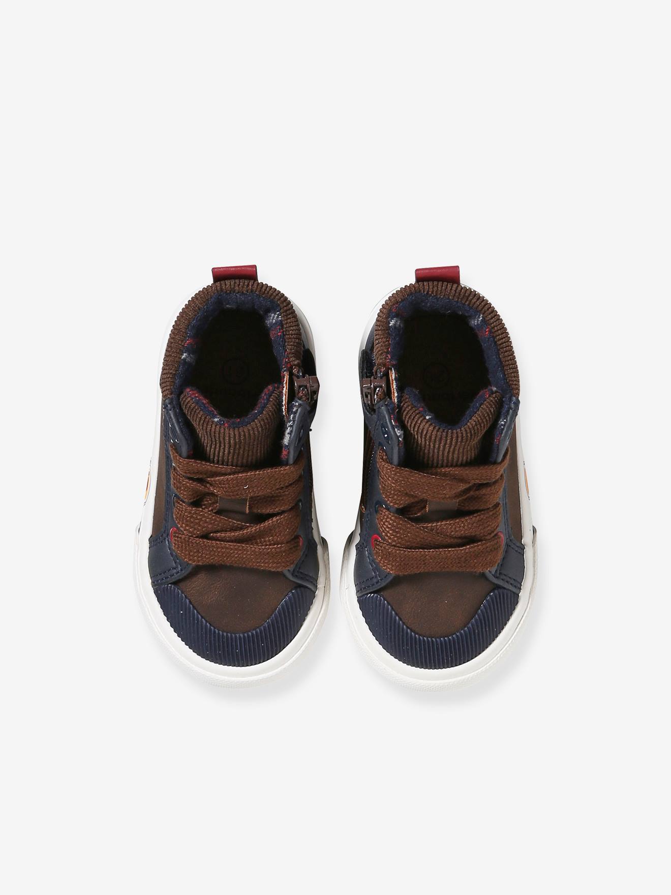 Vertbaudet Baby High-Sneakers mit Reißverschluss - braun
