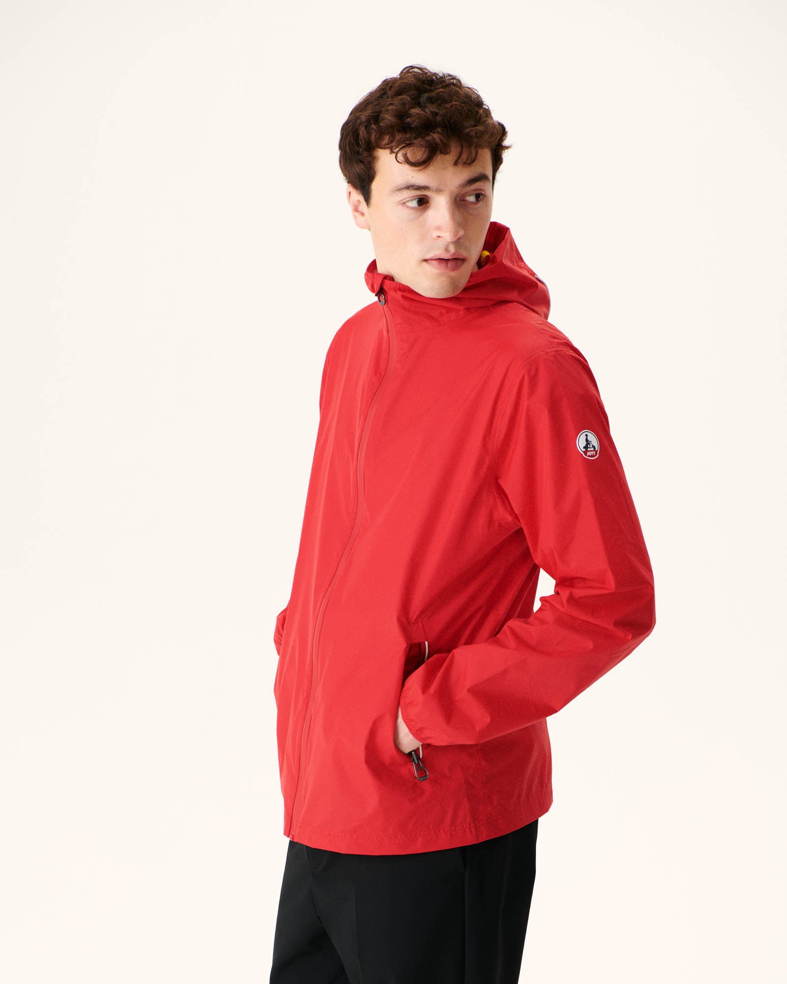 Imperméable à capuche paquetable Rouge vif Manille