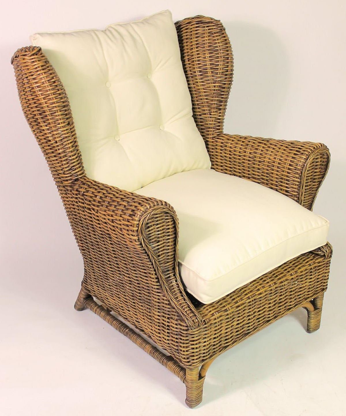 Rattani Rattanstuhl Rattansessel Rattan Ohrensessel King Chair dunkelbraun