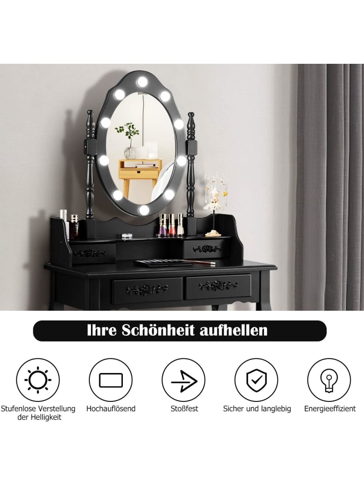COSTWAY Schminktische in Schwarz günstig kaufen 40 cm