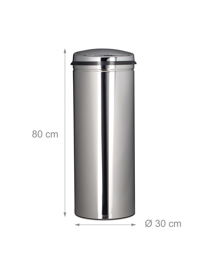 relaxdays Mülleimer in Silber - 50l günstig kaufen onesize
