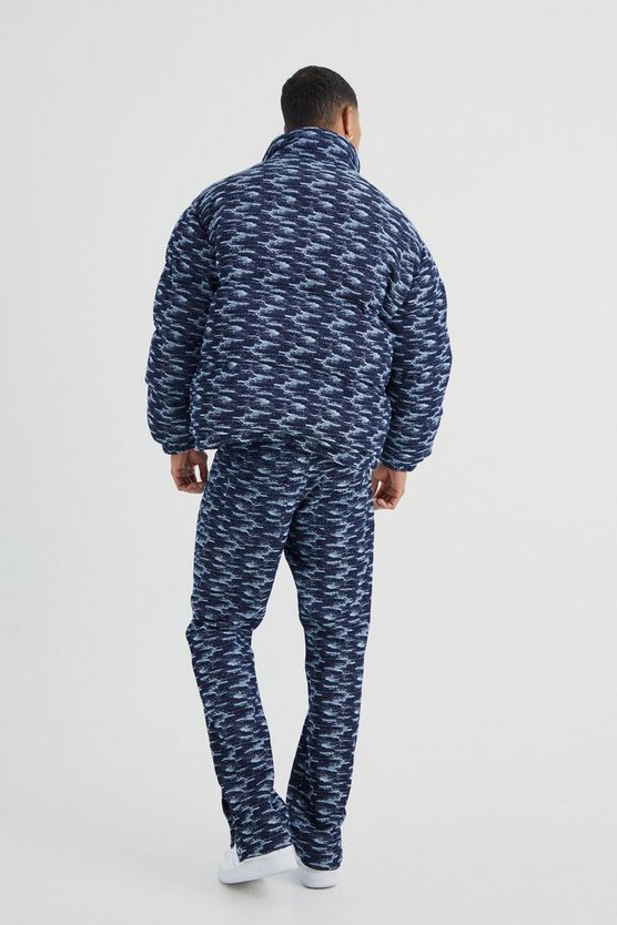 Kastige Denim-Steppjacke