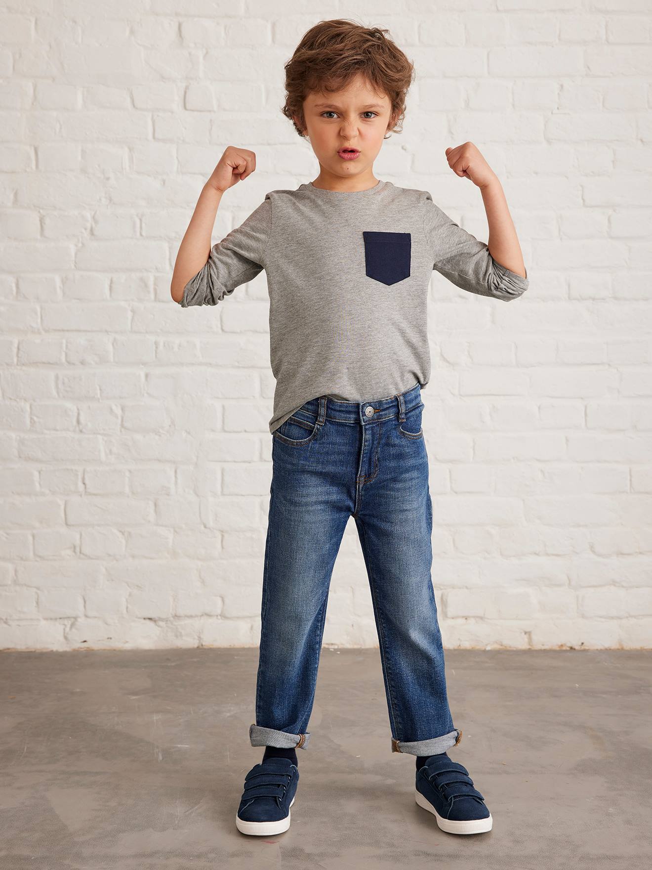 Vertbaudet Jungen Loose-Fit-Jeans Oeko-Tex - blue stone