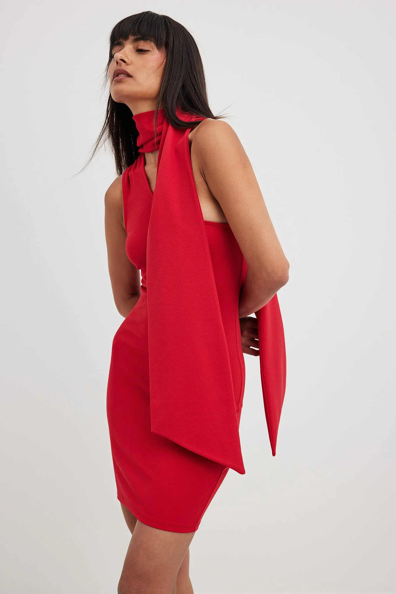 Jersey-Schal-Minikleid