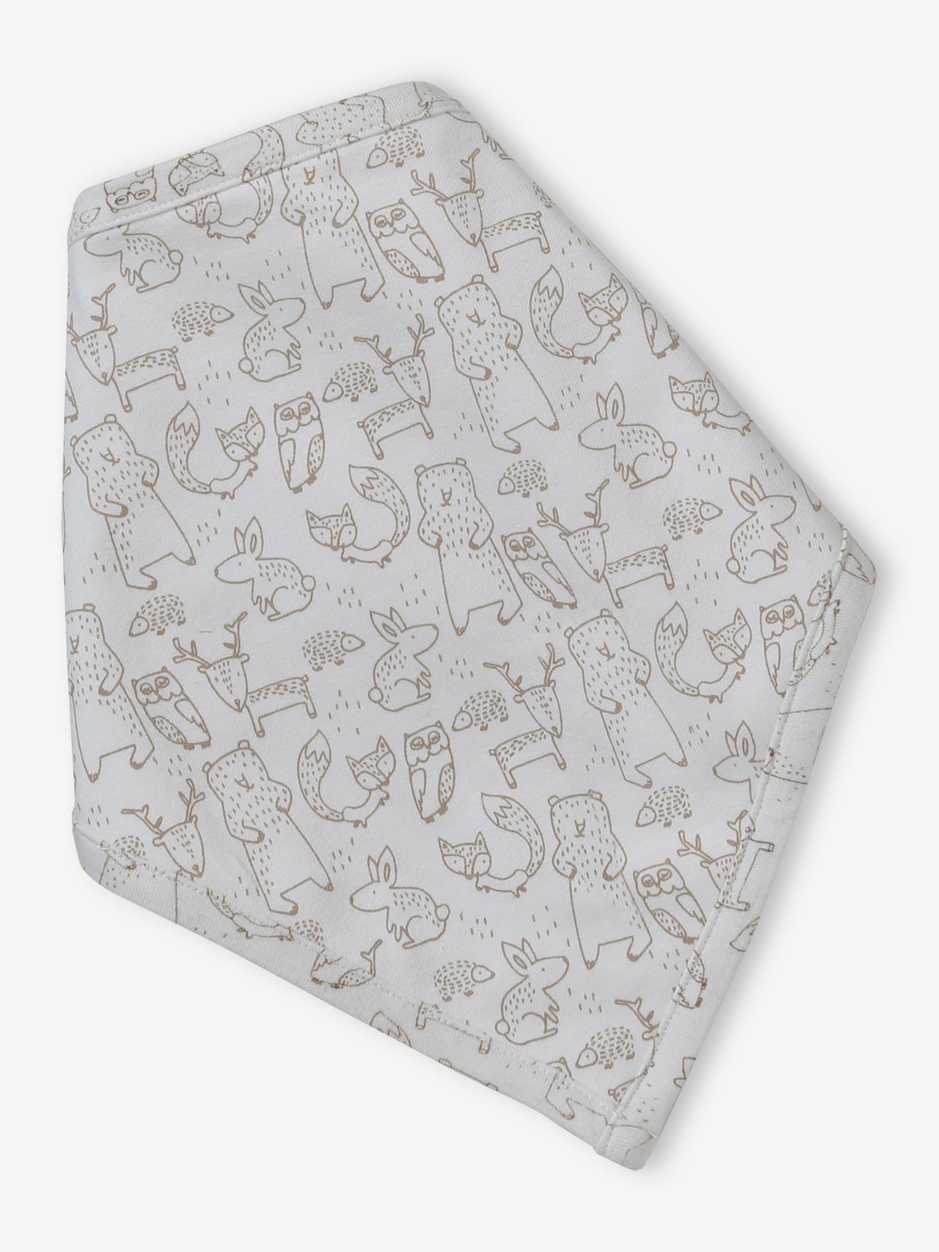 Vertbaudet Baby-Set aus Jersey: Mütze, Fäustlinge & Halstuch in Beutel, personalisierbar - taupe