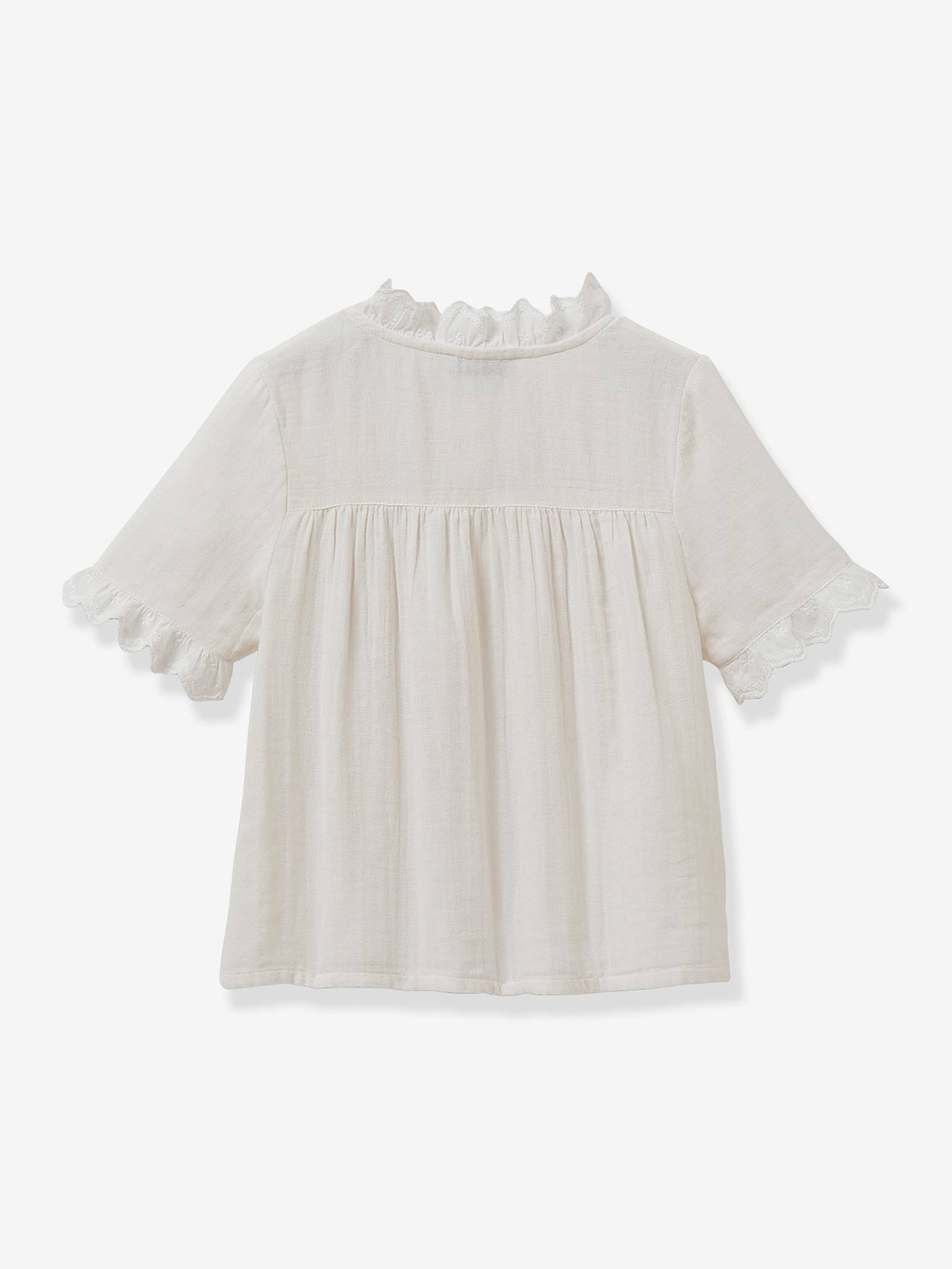 Cyrillus Mädchen Bluse mit Lochstickereien CYRILLUS - rosa