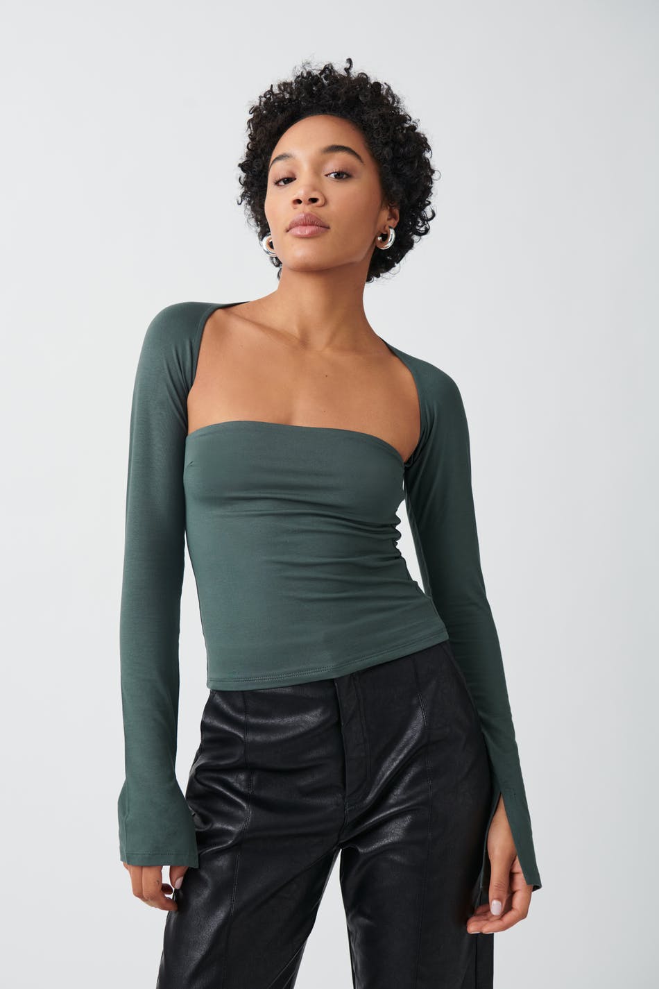 Soft touch square neck top