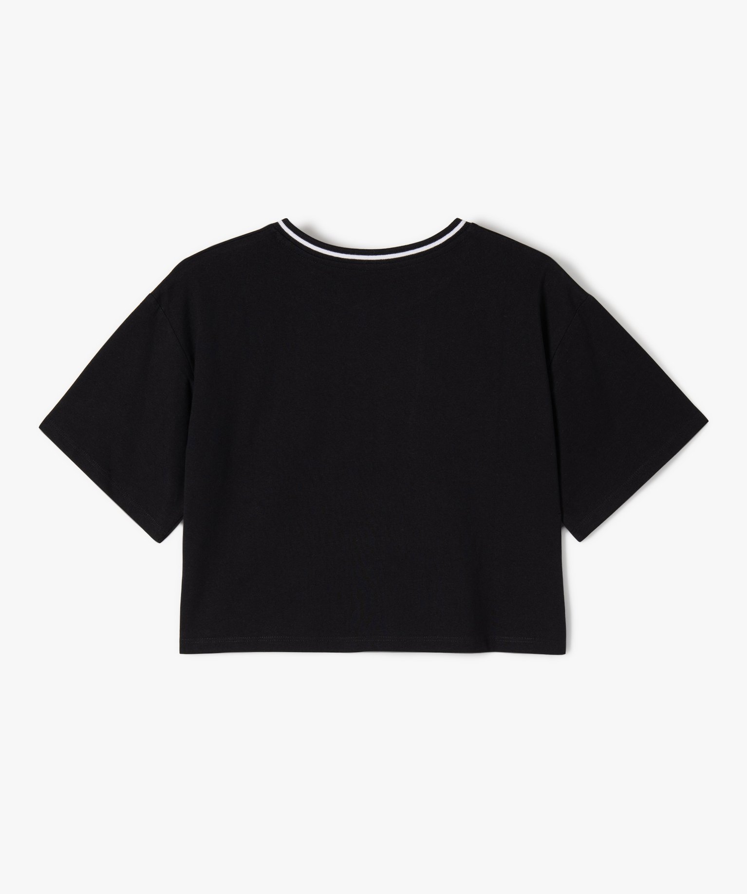 Tee-shirt court à manches courtes avec motifs fille - Camps... noir | GEMO