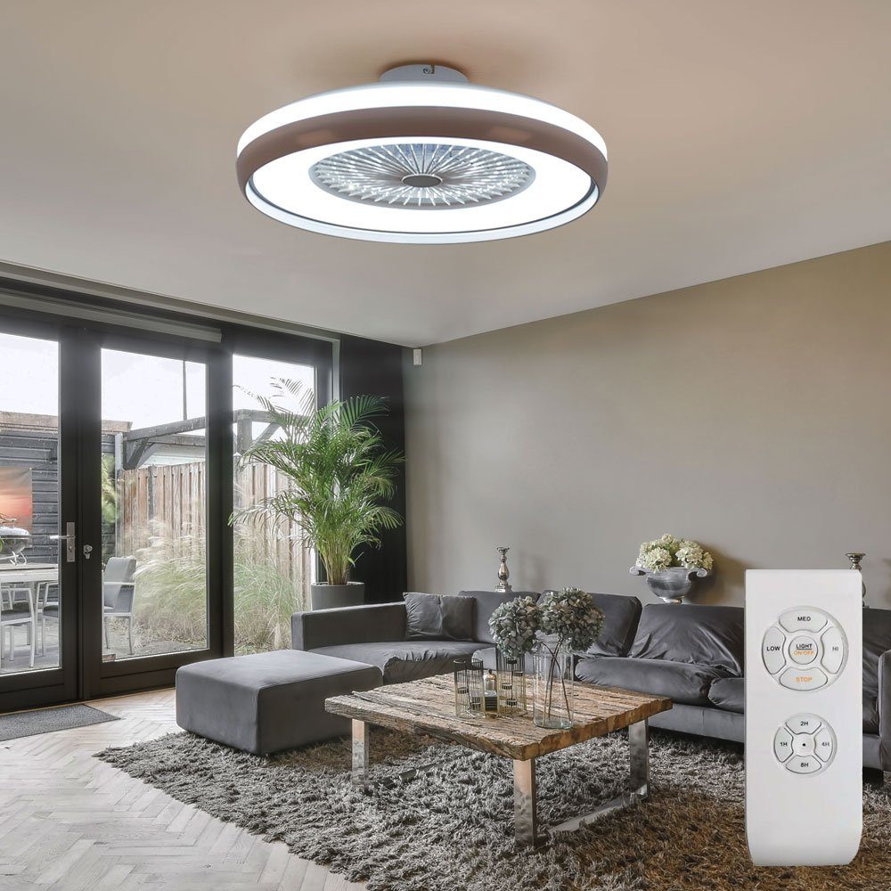 V-TAC Deckenventilator, LED Decken Ventilator Leuchte Fernbedienung Tageslicht Lampe