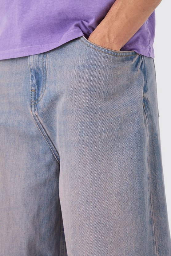 Oversize Denim-Jorts in Pink Tunk