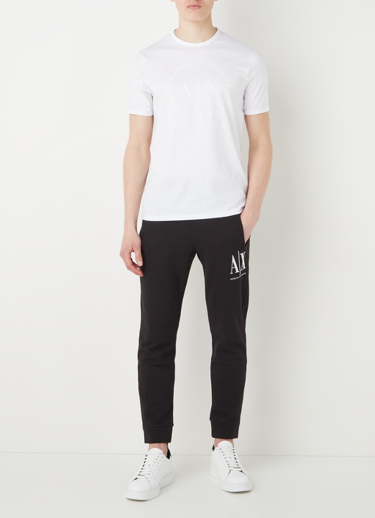 Armani Exchange T-krekls ar pūkaina logotipa apdruku