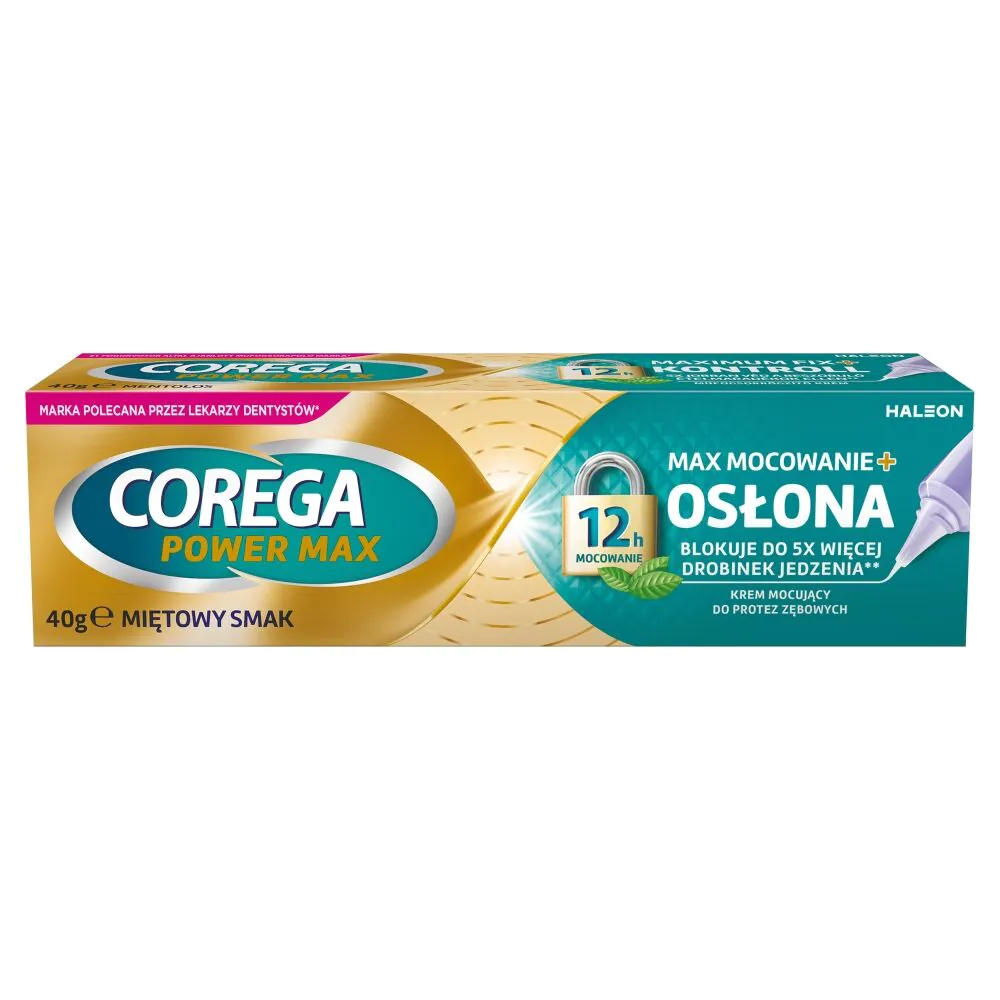 Corega Max Fixation + Cover, укус менте, крема за фиксирање протеза