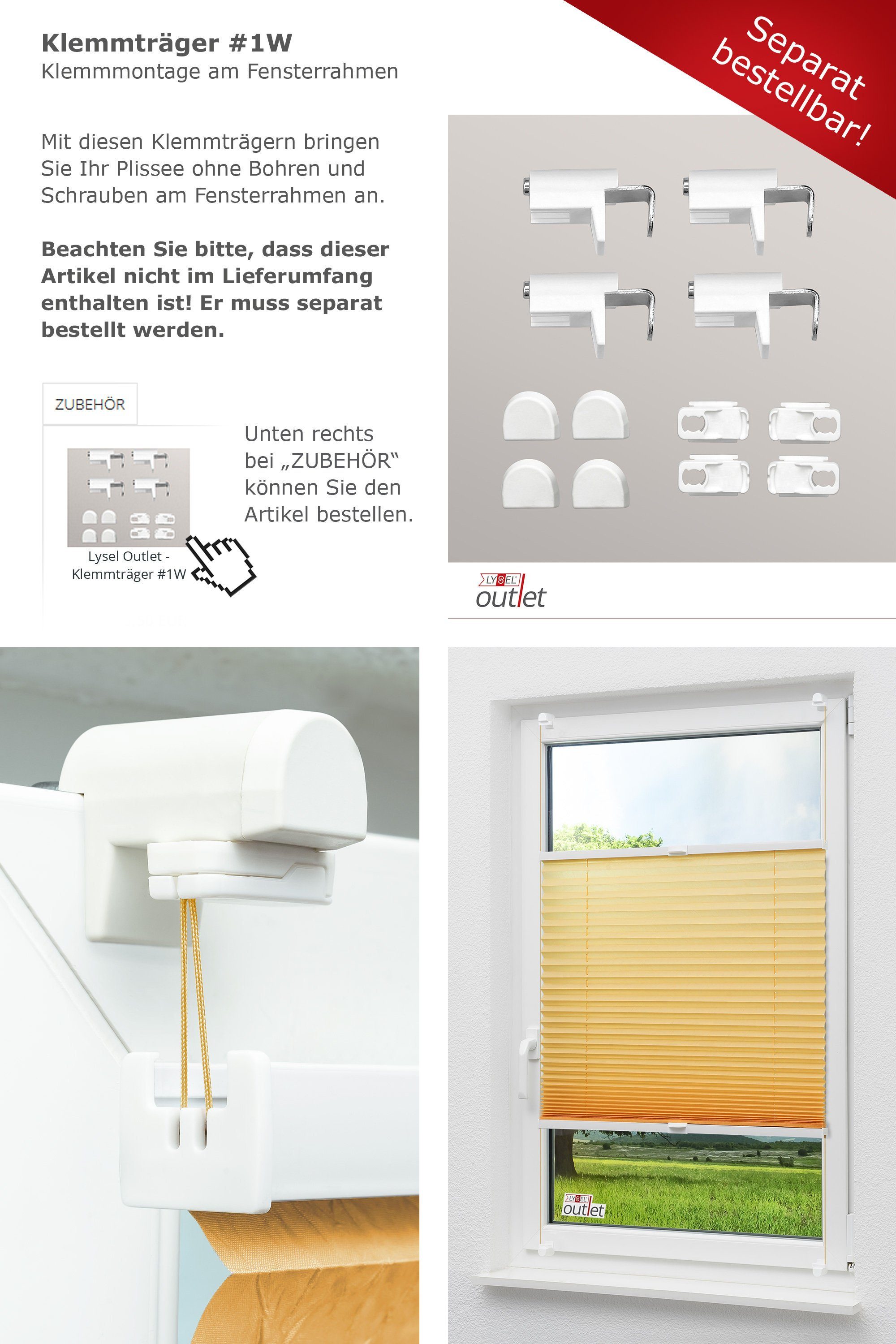 Plissee Crush Tageslicht, LYSEL®, blickdicht, HxB 130x50cm