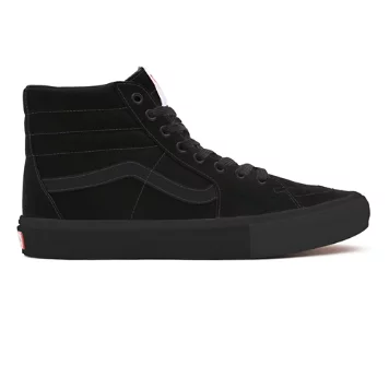 Total Black Canvas Sk8-Hi personalizzate a calzata ampia