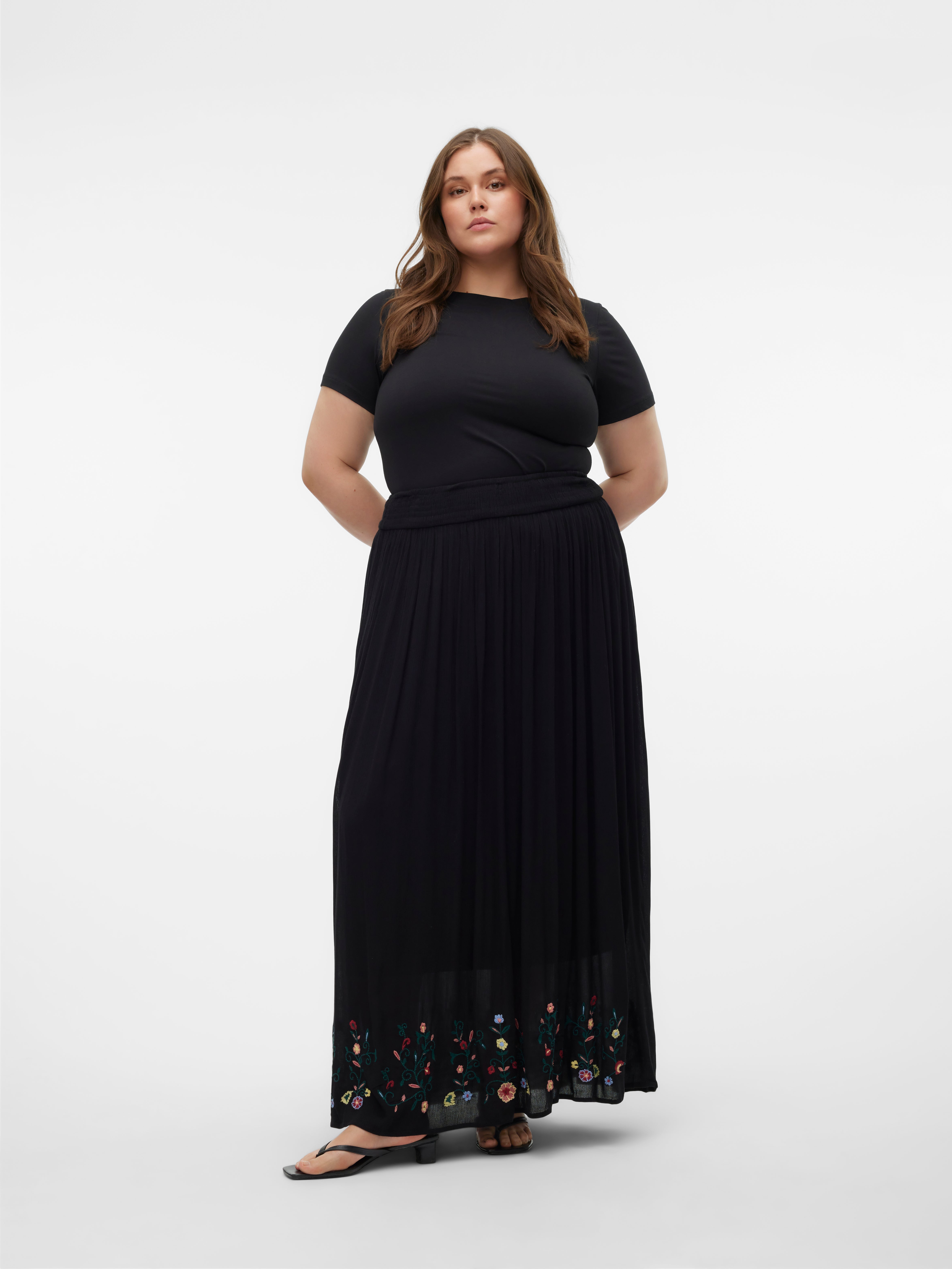 VMSINA Hohe Taille Langer Rock