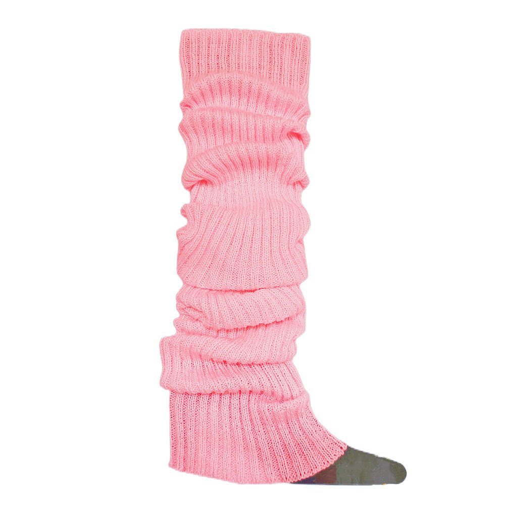 CTGtree Beinstulpen 2 Doppel Warm gestrickte Nylon Beinabdeckung rosa und weiß (4-St)