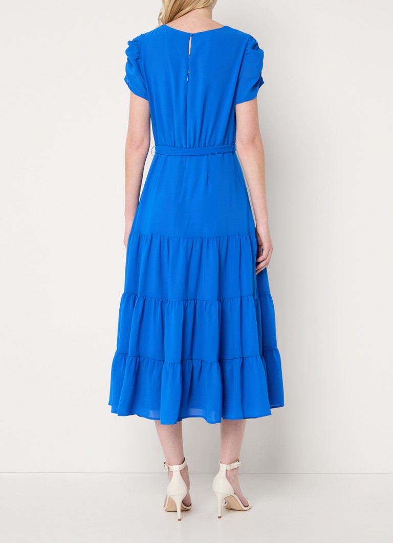 Vestido midi Phase Eight Lola con volantes y cinturón de lazo.