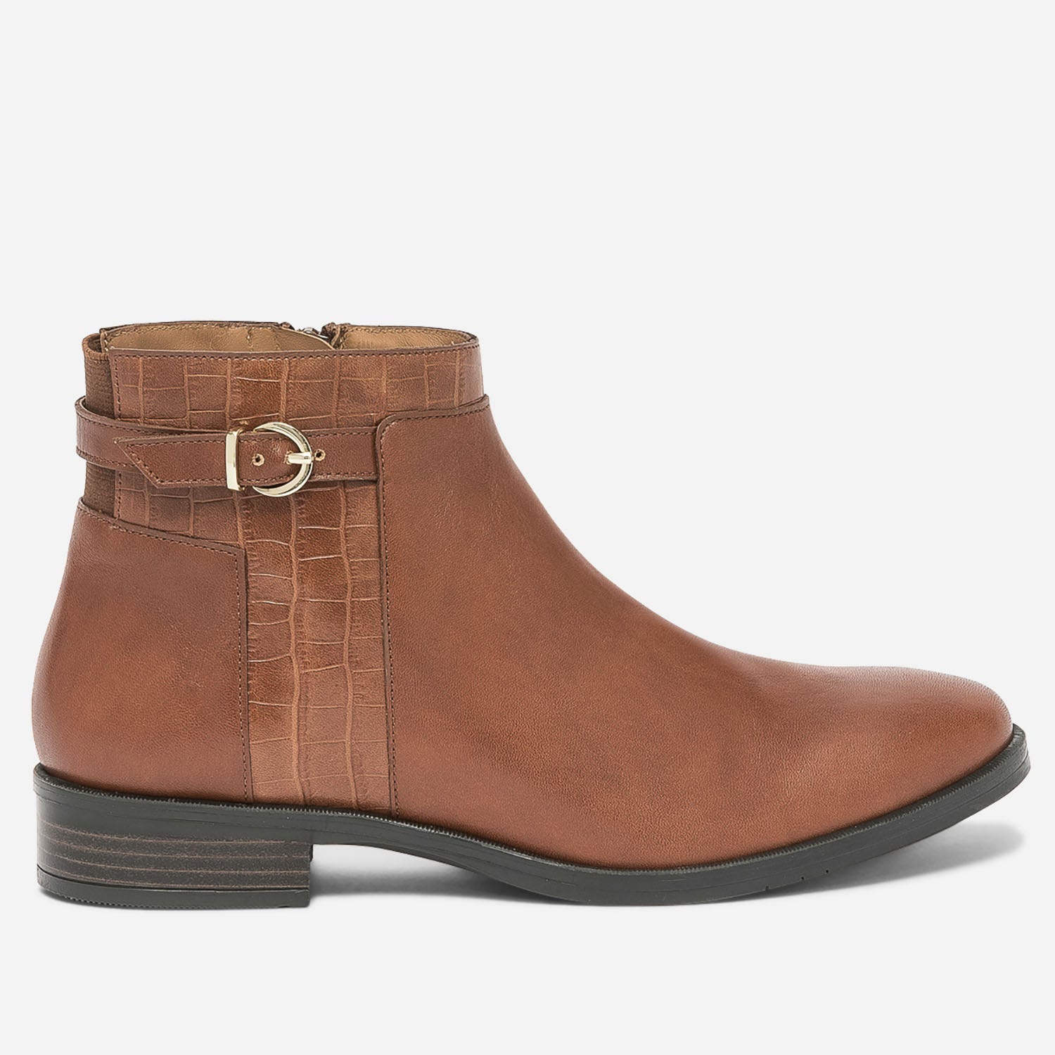 Boots ERAM FLEX cognac en cuir avec effet croco